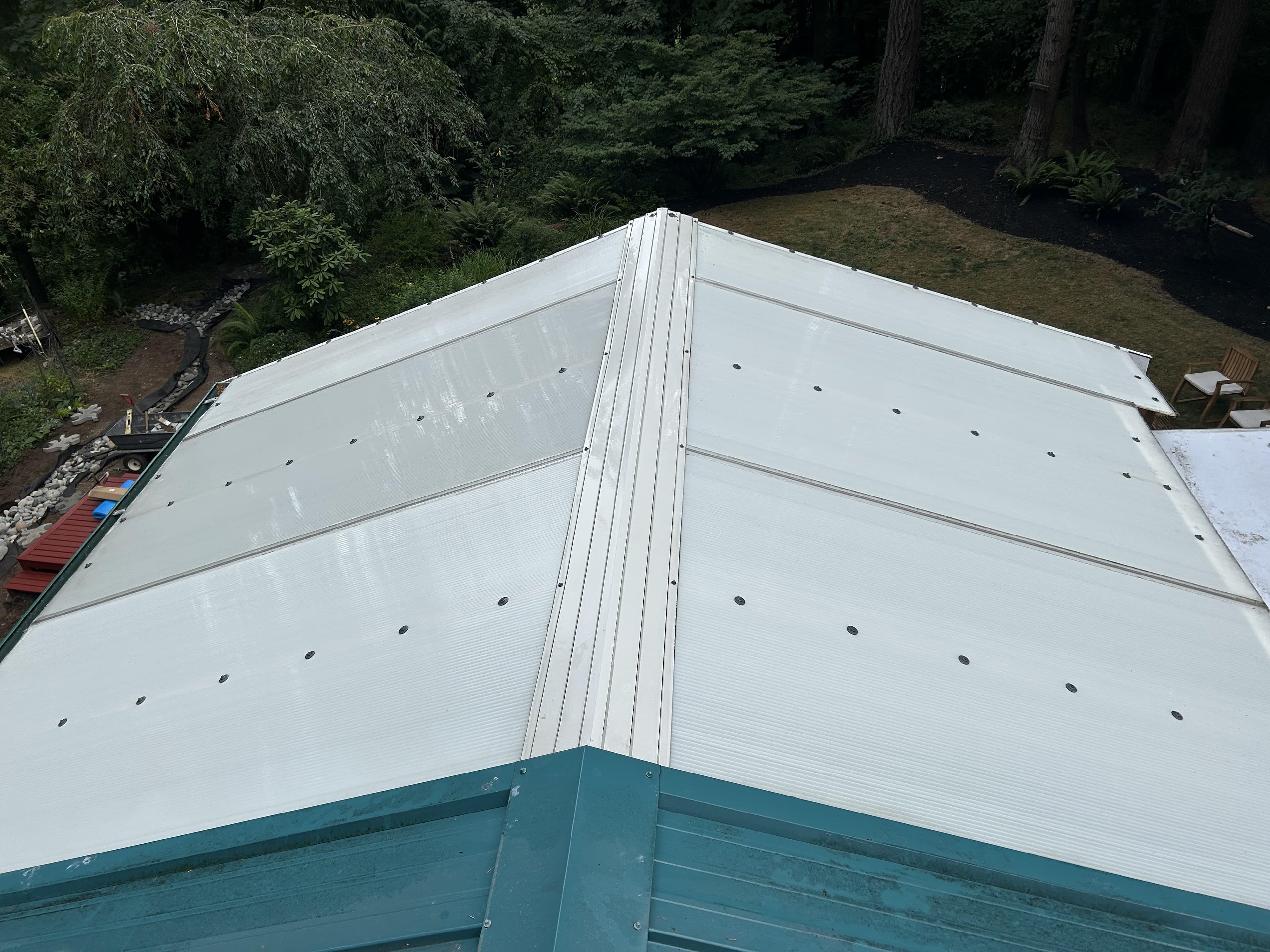 Clean roof after professional washing