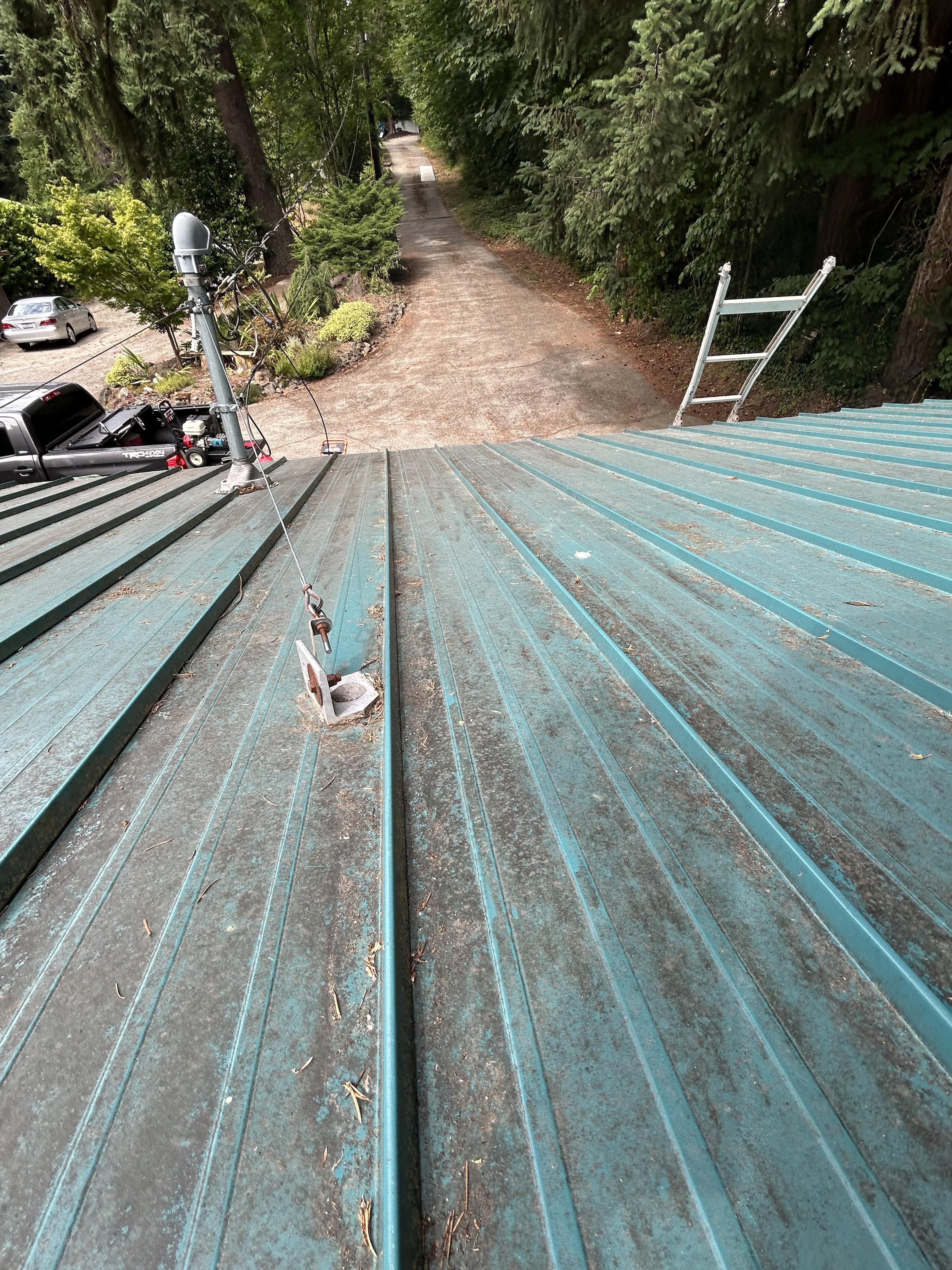Metal roof before cleaning